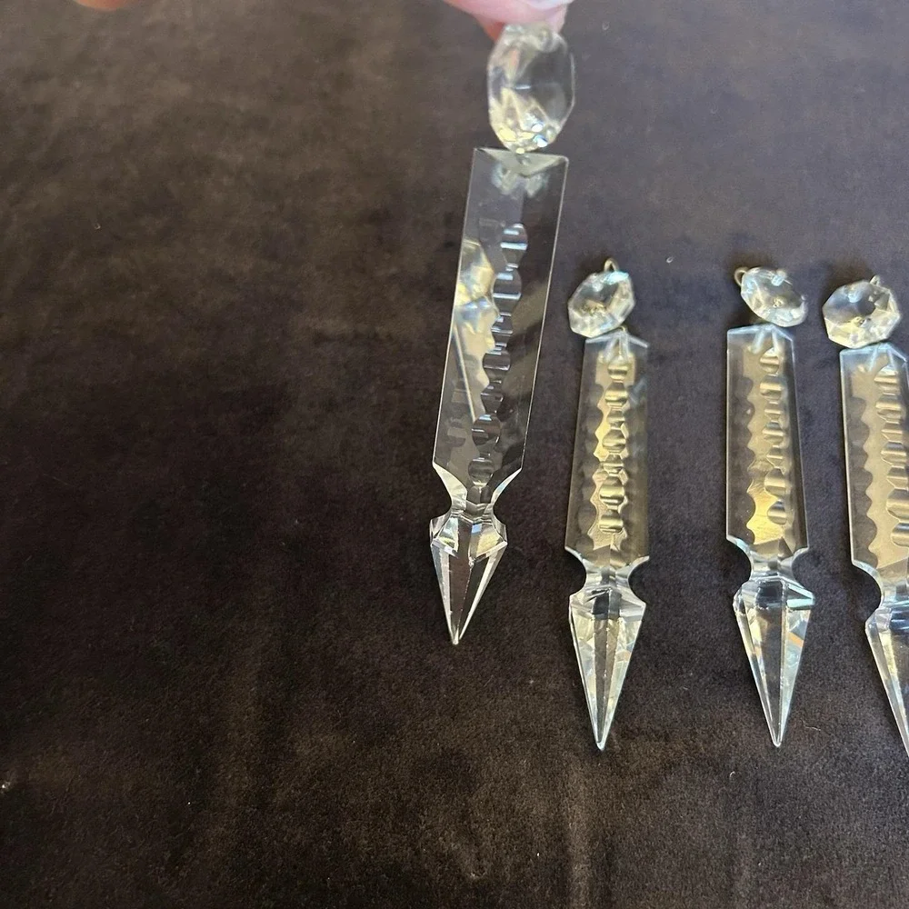 5 Antique Vintage Crystal Glass French Gothic Prism Chandelier LampvPart Luster